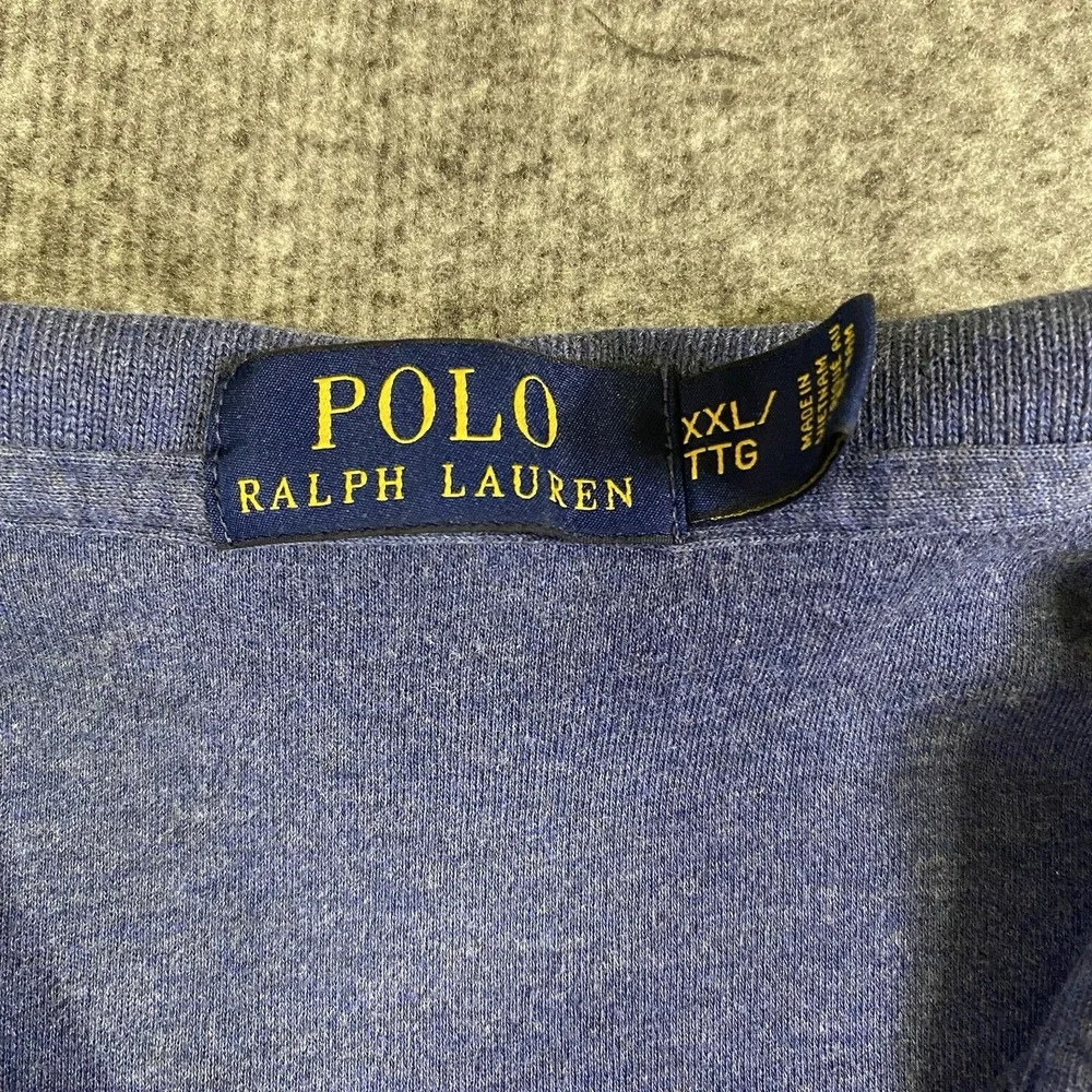 Polo Ralph Lauren Shirt Men's XXL Polo Blue Golf Long Sleeve Casual *Read